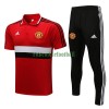 Manchester United Polo d'Entraînement 22-23 Rouge Noir Blanc Pour Homme